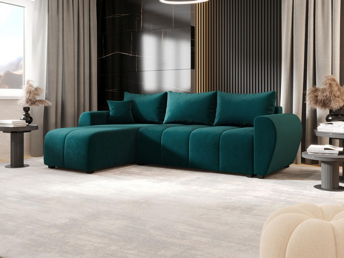 ECKSOFA MOLISA L Itaka 39 Links mit Schlaffunktion - Türkis, Textil (245/145cm) - Bedante