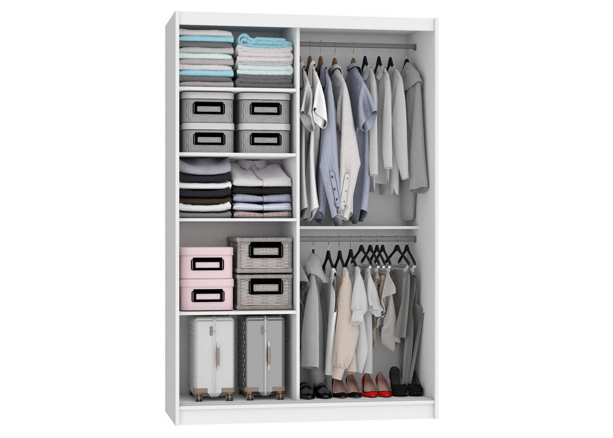 SCHWEBETÜRENSCHRANK Verona MSE, Schwarz Matt, 133 cm, mit Spiegel - Schwarz, Holz (133/216/60cm) - B BELINI GROUP