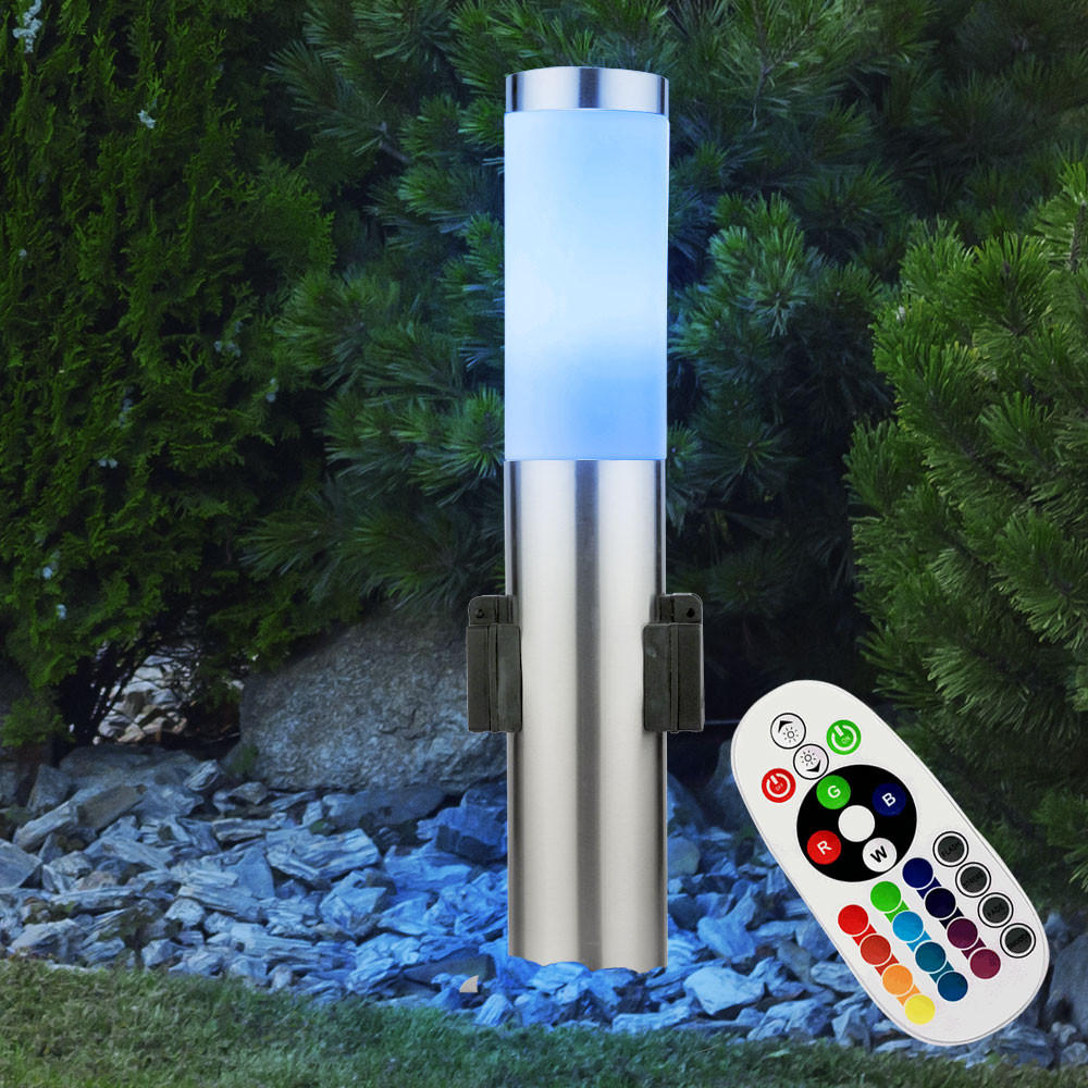 LED WEGELEUCHTE Edelstahl RGB - Silberfarben, Metall (13.1/13.1/45cm) - Globo Lighting