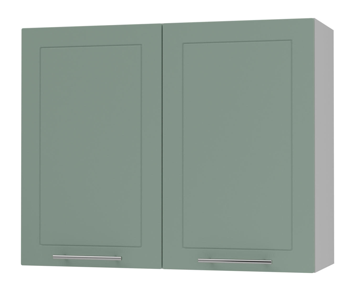 KÜCHENHÄNGESCHRANK Kvantum W3/90 Mint Matt / Grau Matt 90 / 32,5 / 72cm - Grau/Mintgrün, Holz/Holzwerkstoff (90/72/32.5cm) - Feldmann-Wohnen