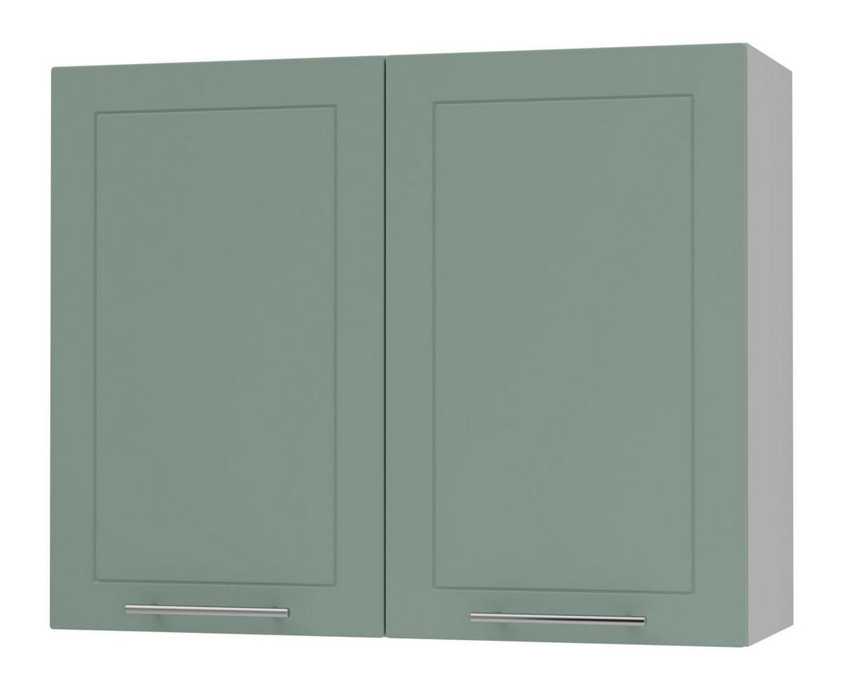 KÜCHENHÄNGESCHRANK Kvantum W3/90 Mint Matt / Grau Matt 90 / 32,5 / 72cm - Grau/Mintgrün, Holz/Holzwerkstoff (90/72/32.5cm) - Feldmann-Wohnen