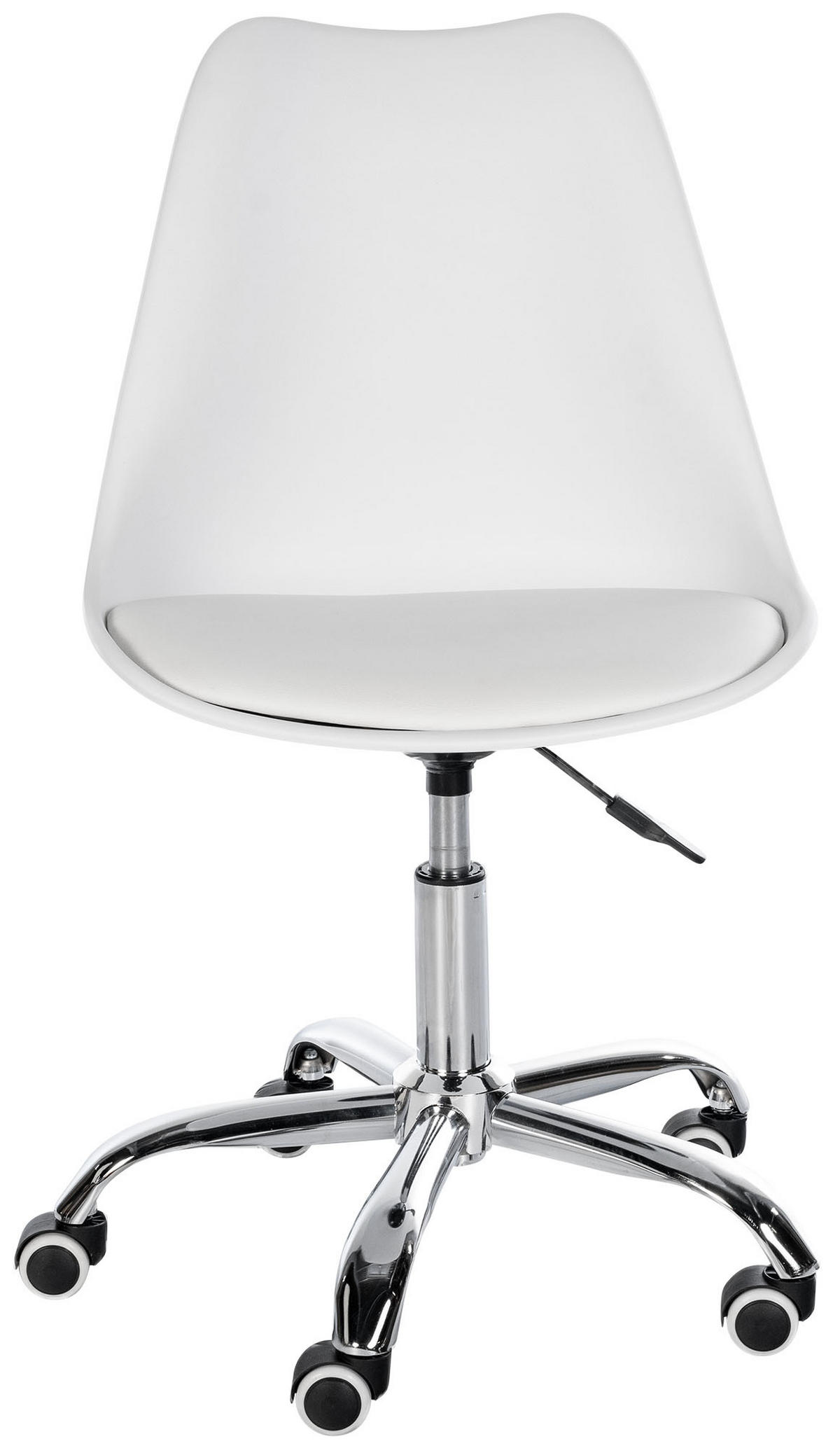 HOCKER Kunststoff weiß - Chromfarben/Weiß, Kunststoff/Metall (51/78/55cm) - CLP