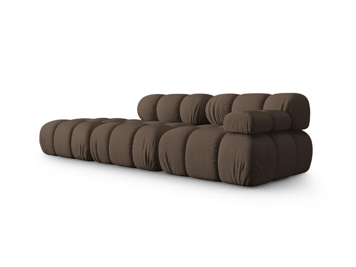 SOFA modular links Bellis aus 3D-Stoff braun 4 Sitzplätze - Braun, Textil (94/70/282cm) - Micadoni