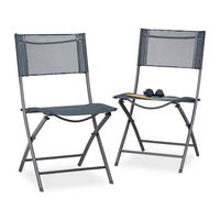 2XKLAPPSTUHL - Multicolor, Textil/Metall (55/87/48cm) - Relaxdays