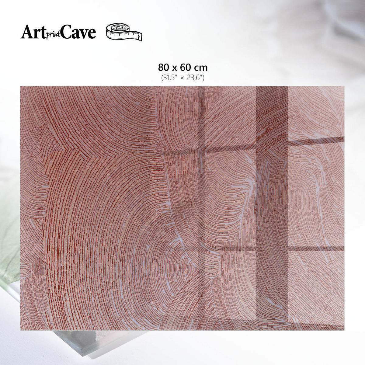 GLASPLATTE 80x60 cm – Komplizierte Muster - Beige, Glas (0.4/80/60cm) - ArtPrintCave