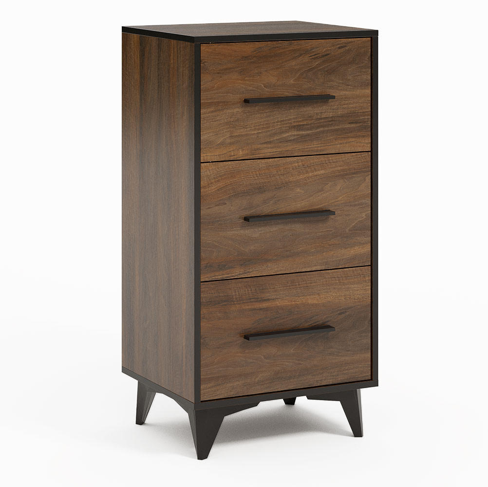 SCHUBLADENKOMMODE Frida Shirin Walnuss / schwarz 47,3 / 40,3 / 94,5cm - Walnussfarben/Schwarz, Holz/Holzwerkstoff (47.3/94.5/40.3cm) - Feldmann-Wohnen