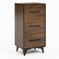 SCHUBLADENKOMMODE Frida Shirin Walnuss / schwarz 47,3 / 40,3 / 94,5cm - Walnussfarben/Schwarz, Holz/Holzwerkstoff (47.3/94.5/40.3cm) - Feldmann-Wohnen