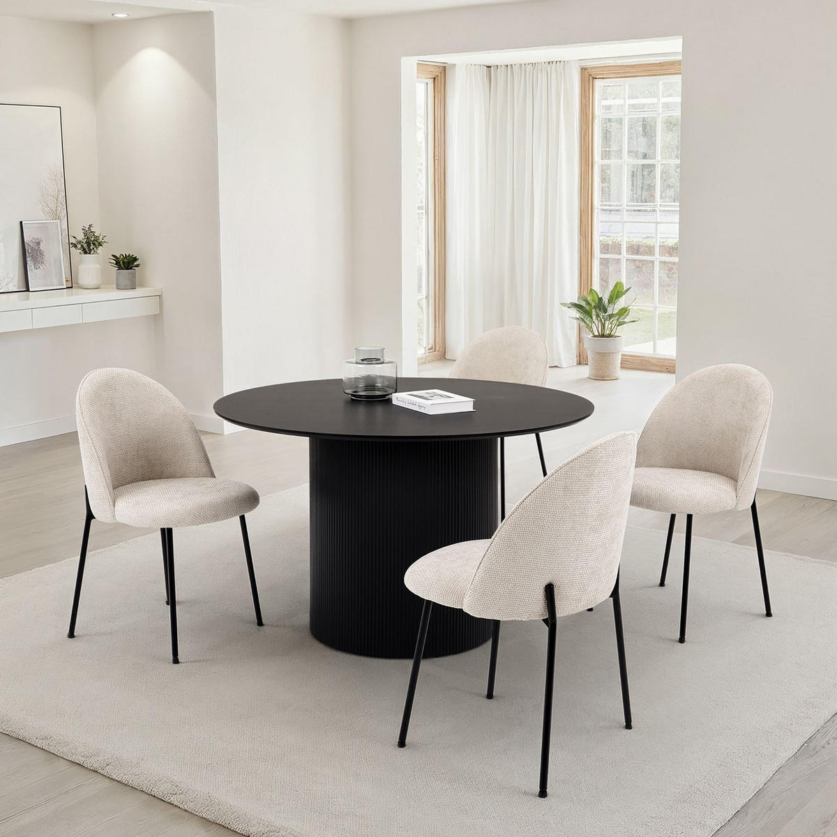 ESSGRUPPE VIANNEY CASSIE 5er Set schwarz - Schwarz, Metall - IDIMEX