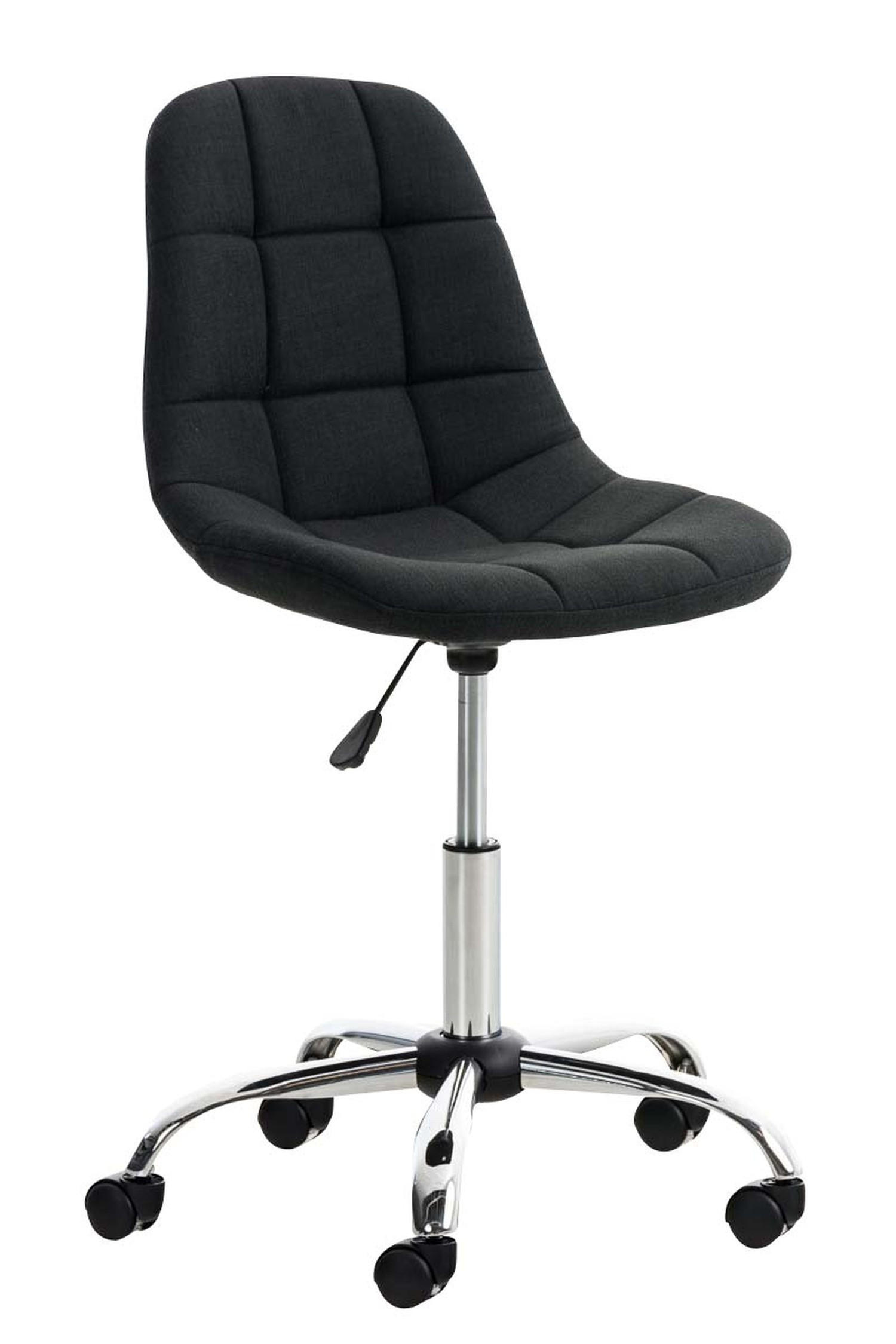 BÜROSTUHL Emily, Stoff Schwarz - Schwarz, Textil/Metall (55/91/55cm) - TPFLiving