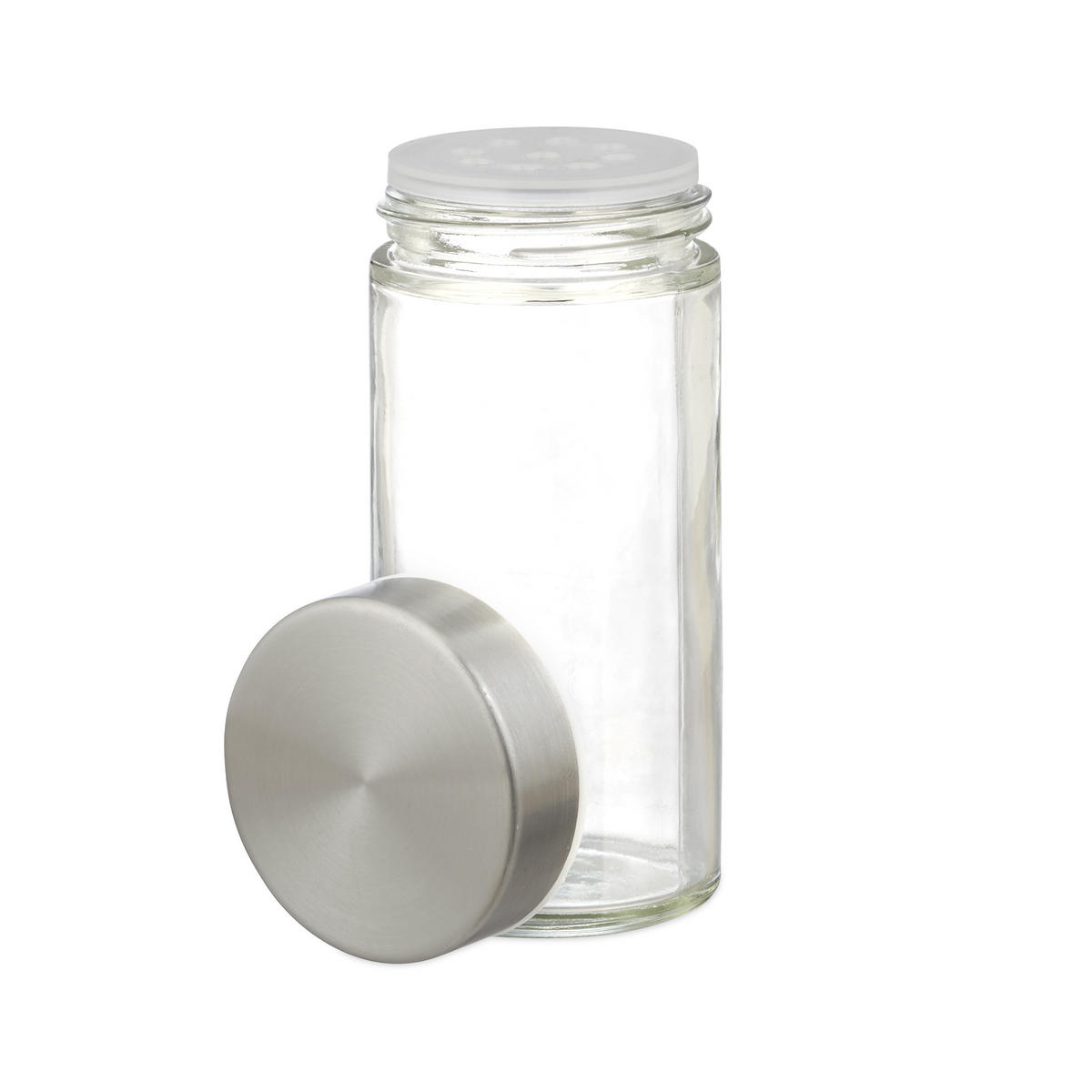 GEWÜRZKARUSSELL - Silberfarben, Glas/Metall (20/33/20cm) - Relaxdays