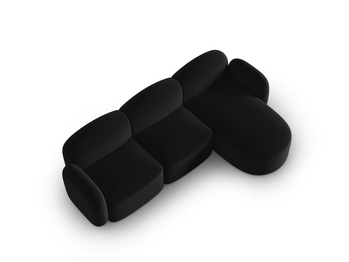ECKSOFA rechts Blair aus Samt schwarz 4 Sitzplätze - Schwarz, Textil (155/272cm) - Micadoni