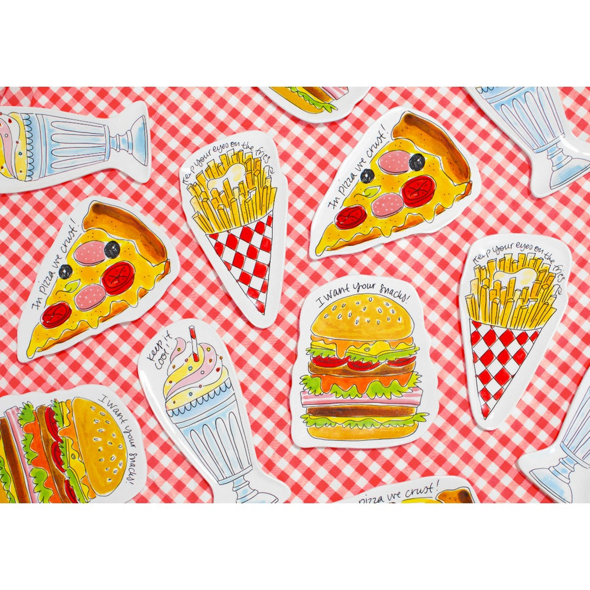 TELLER 3D Milkshake in Bunt - 24 x 10cm - Multicolor, Keramik (24/10/1.6cm) - Blond Amsterdam