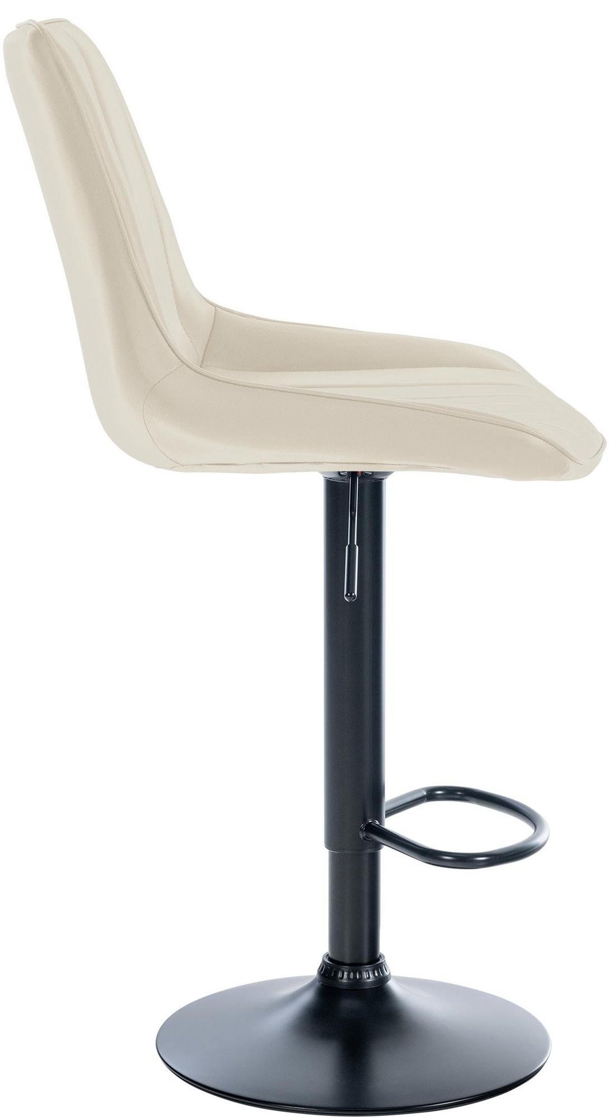 BARHOCKER RIO Creme Kunstleder Schwarz - Creme, Leder/Metall (49.5/91/50cm) - DELUKE