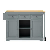 KÜCHENINSEL DE-41134 112-188/45/92 cm mit seitlich ausziehbarer Arbeitsplatte Grau - Grau, Holzwerkstoff (124.3/92/45cm) - ComfortXL