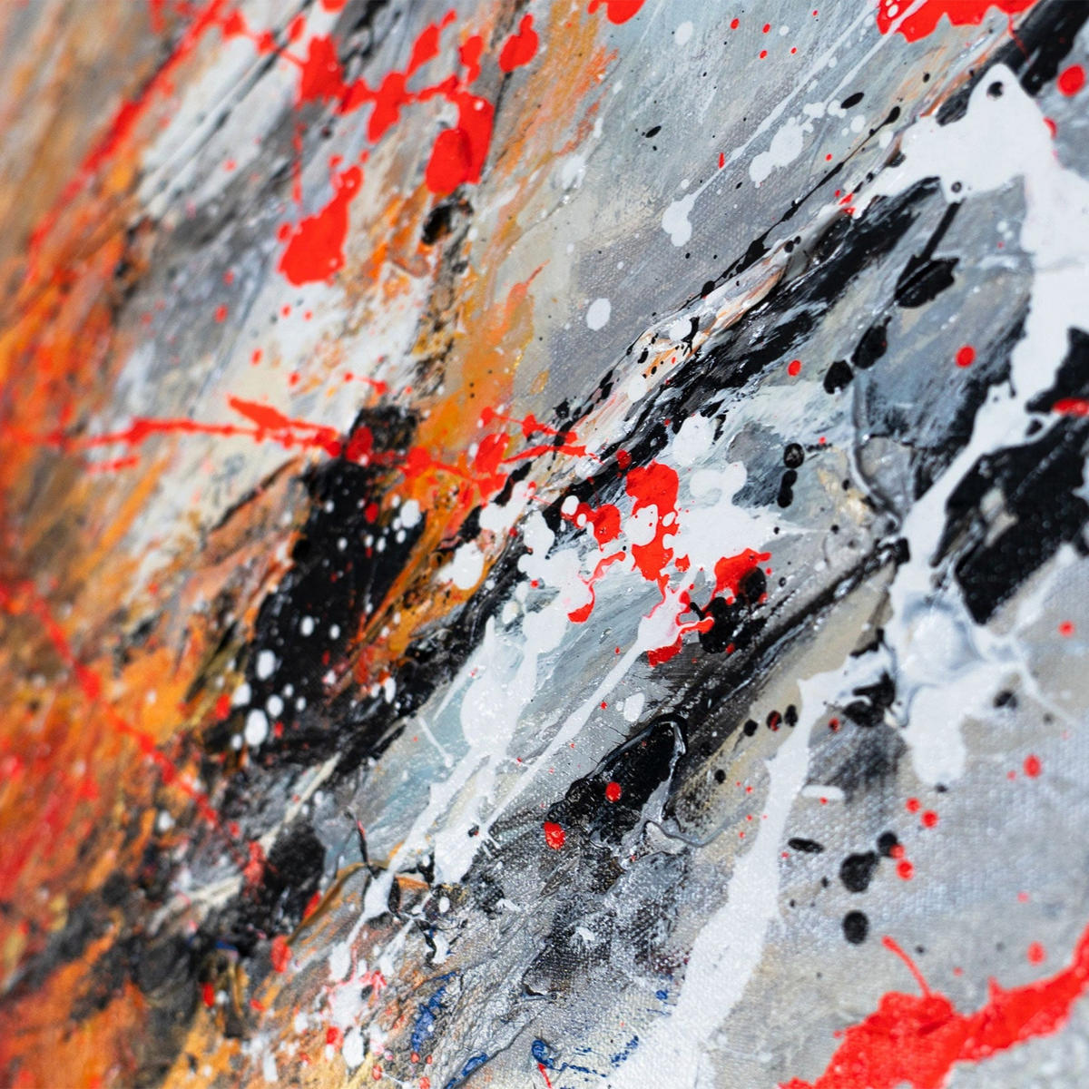 GEMÄLDE Flammende Anmut Schattenfugenrahmen Schwarz 120x80 cm - Schwarz, Holz (120/80cm) - YS-art gallery
