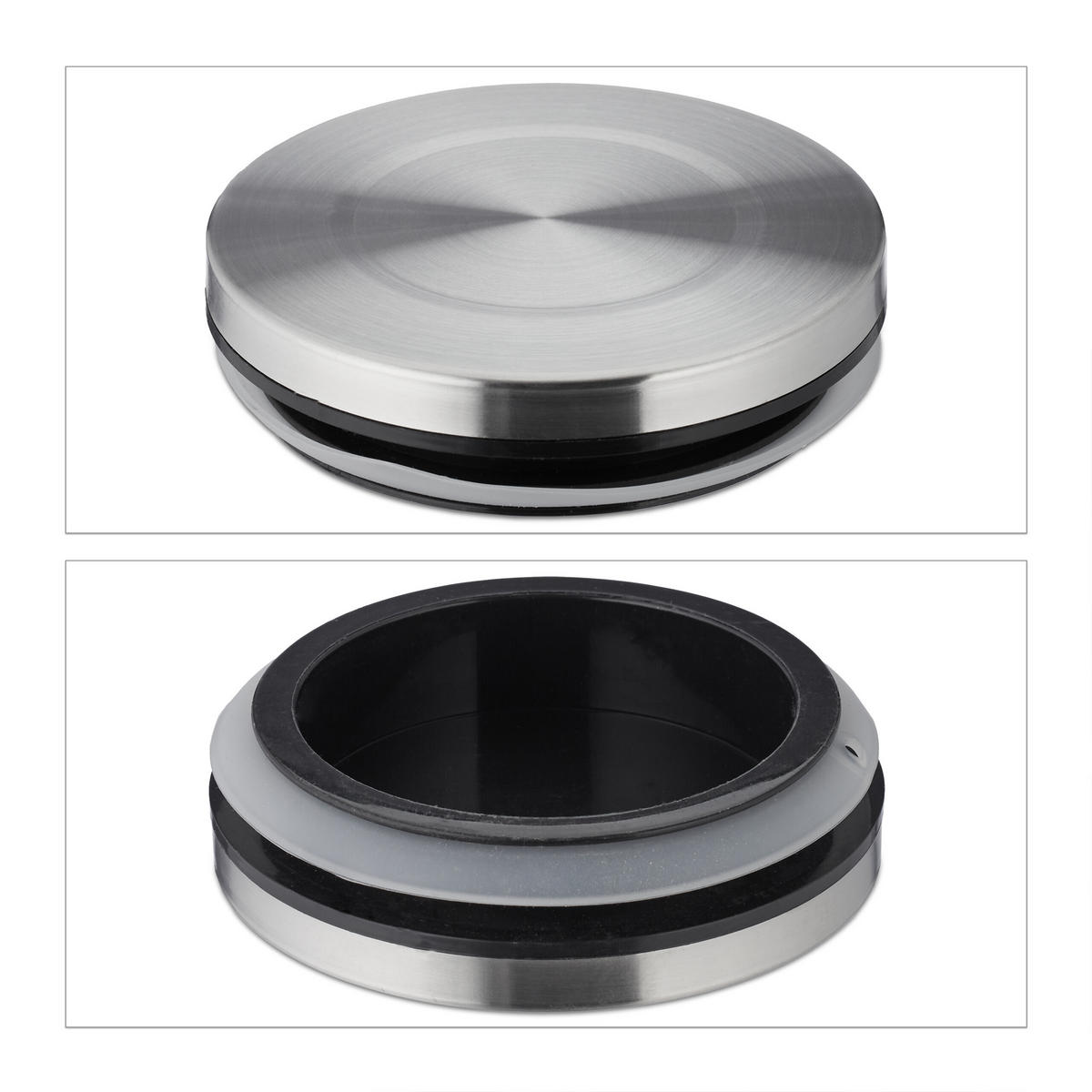 3xVORRATSGLAS - Transparent, Glas/Kunststoff (12/14/12cm) - Relaxdays