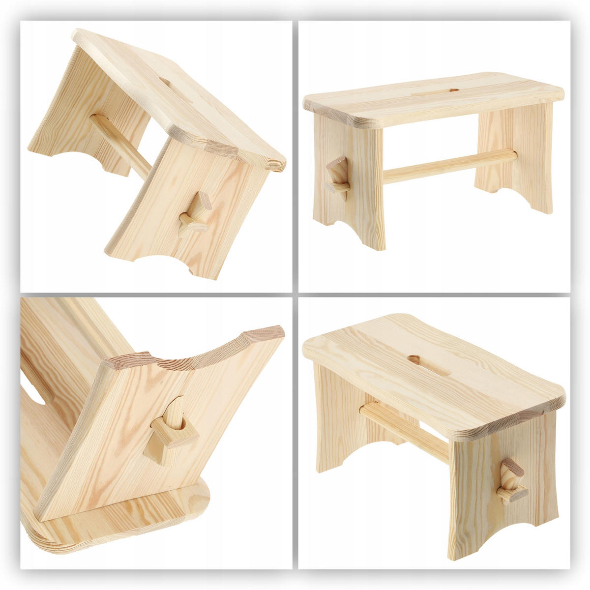 HOLZHOCKER 39 x 20 cm, natur - Naturfarben, Holz (20/39cm) - KADAX