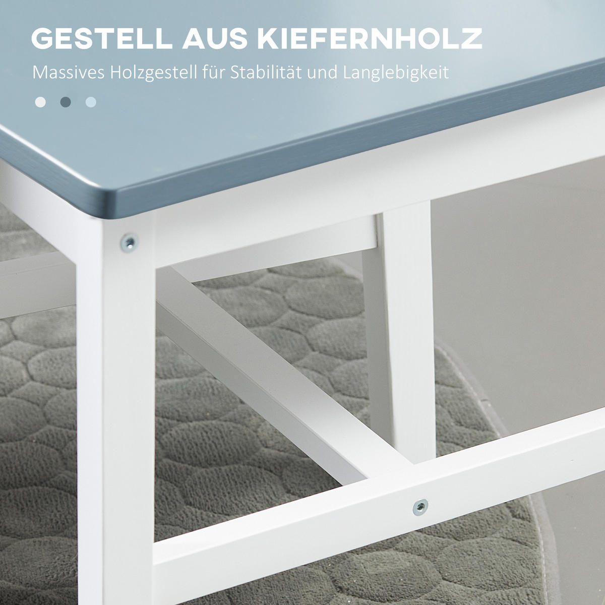 ESSZIMMERSTÜHLE, Kiefernholz, Grau - Grau, Holz (46.5/85.5/41cm) - HOMCOM
