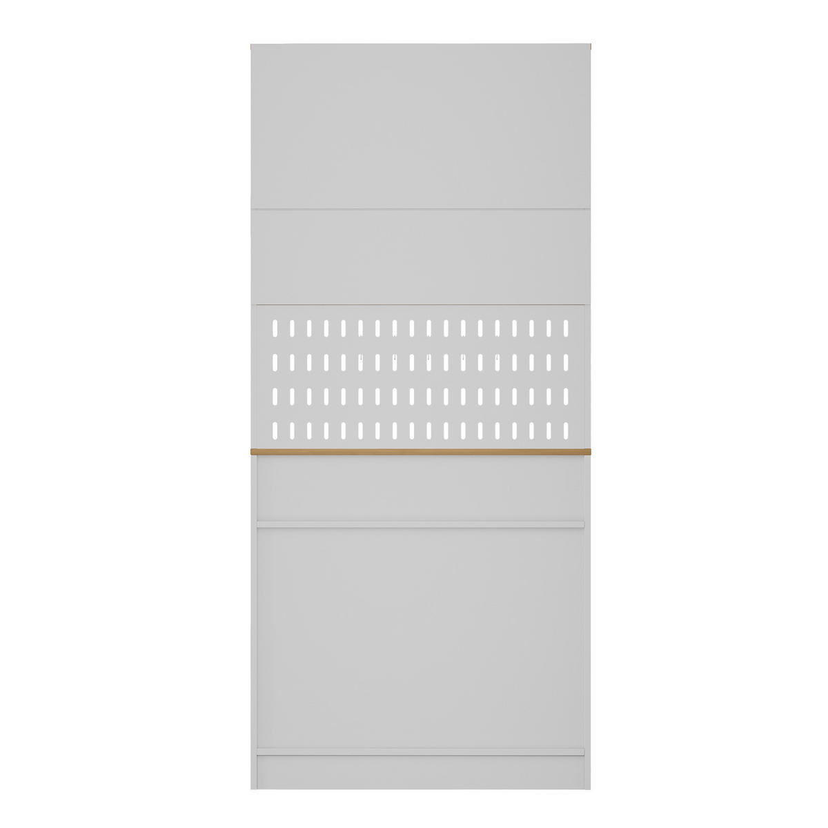 HIGHBOARD in Weiß mit 2 Schubladen und 4 Türen für Küche, Esszimmer und Wohnzimmer, B80/T40/H175 cm - Weiß, Holzwerkstoff (80/175/40cm) - STILVORA