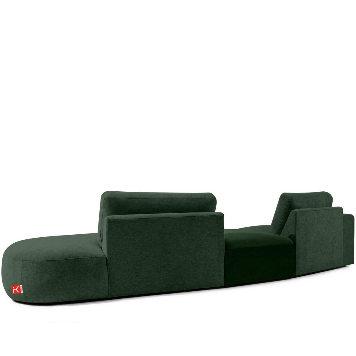 4-SITZER ECKSOFA ZUCCO Chenille rechts, Dunkelgrün - Dunkelgrün, Textil (350/84/105cm) - KONSIMO®