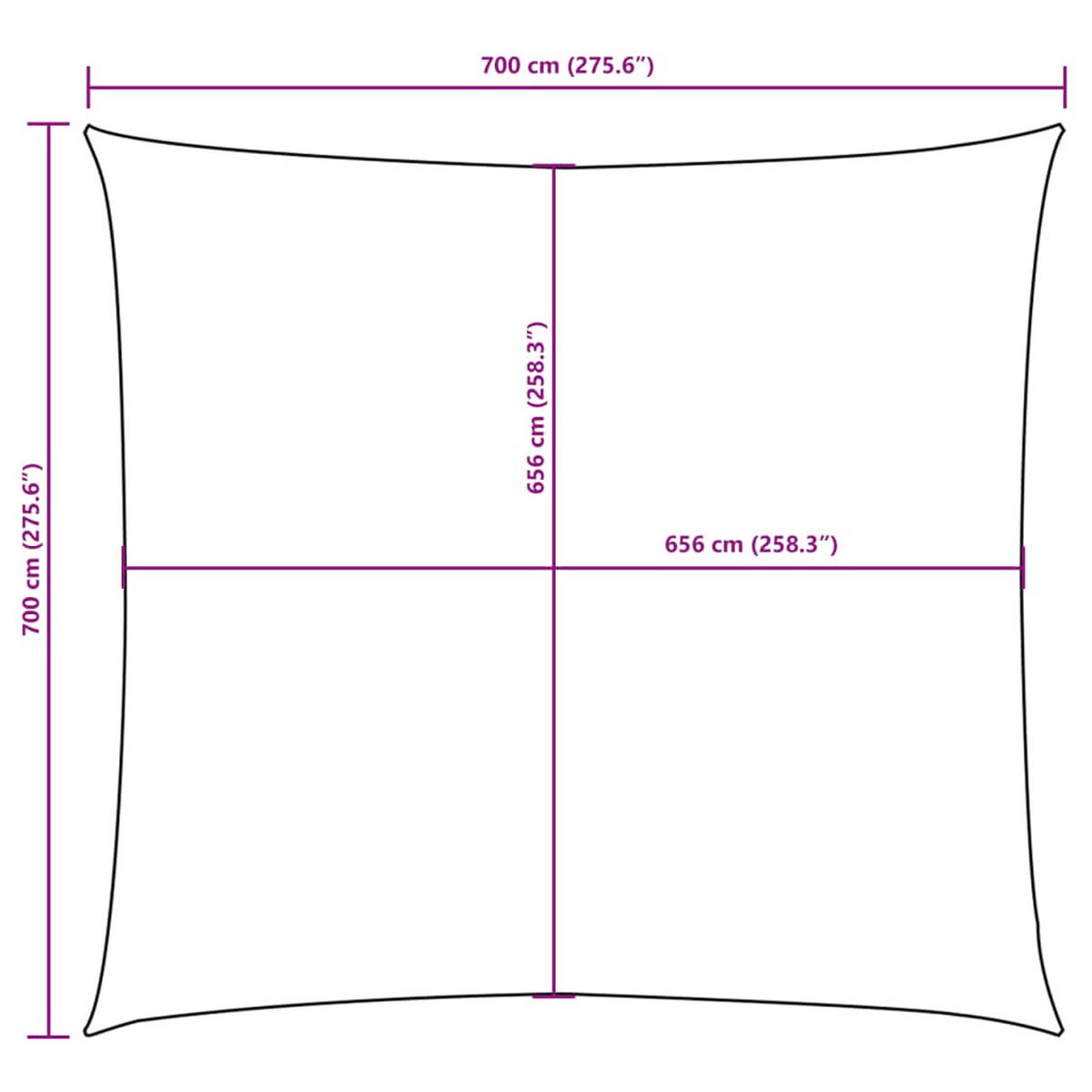 SONNENSEGEL Oxford-Gewebe Quadratisch 7/7 M Anthrazit - Anthrazit, Textil (700/600cm) - vidaXL