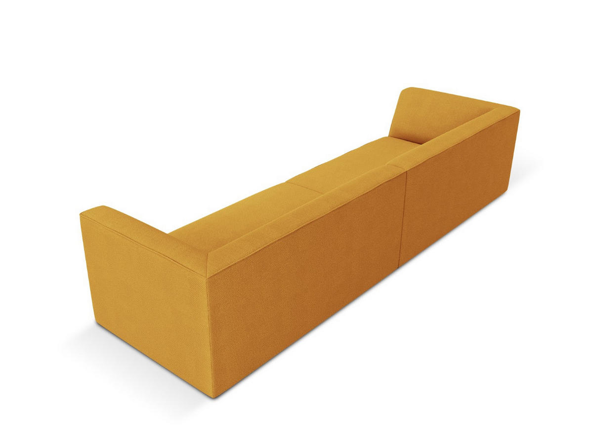 SOFA Ruby aus strukturiertem Stoff gelb 4 Sitzplätze - Gelb, Textil (302/69/93cm) - Micadoni