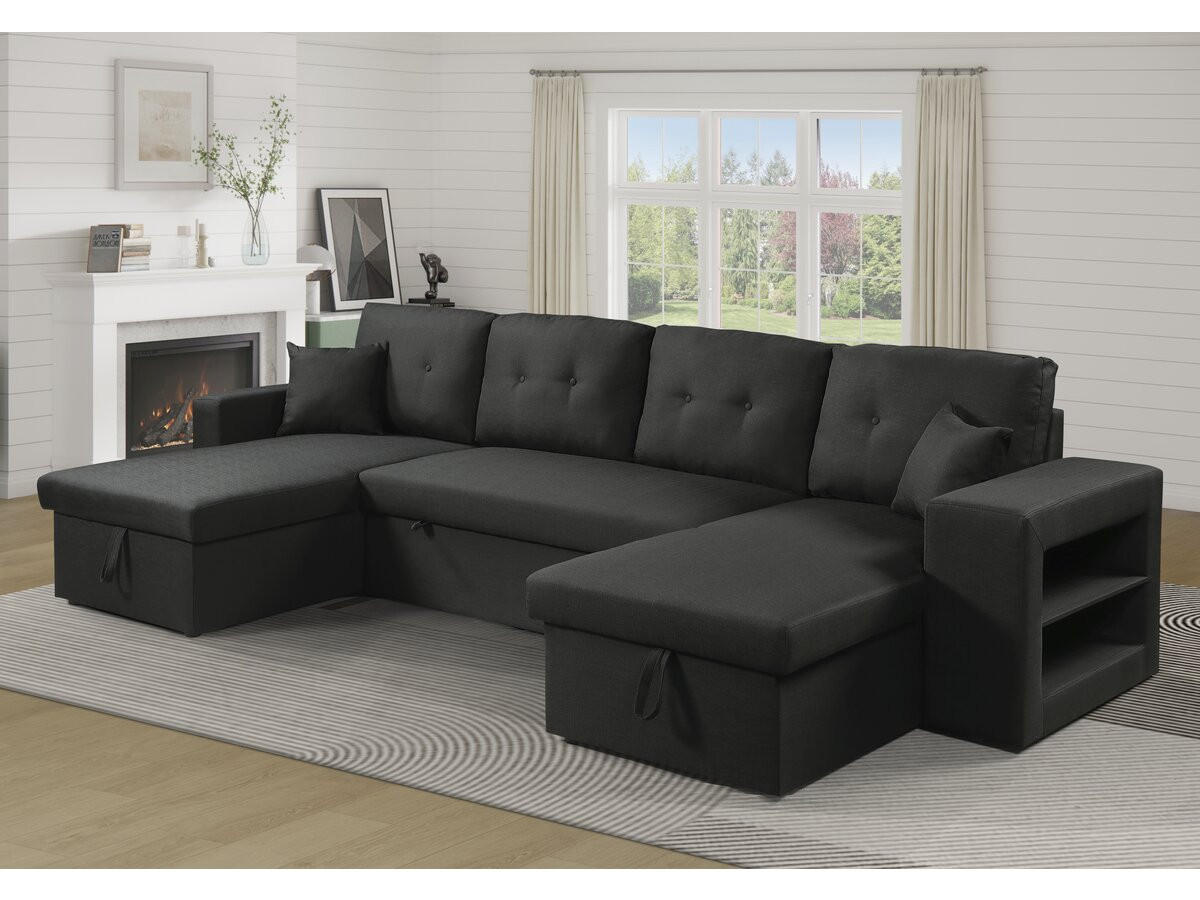 ECKSOFA axel Schwarz - Schwarz, Textil (146/298cm) - Habitat Garten