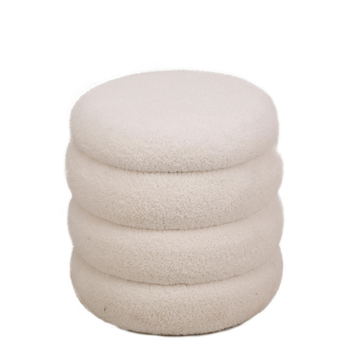 POUF Wolle Weiß - Weiß, Textil (40/41/40cm) - Nordlys