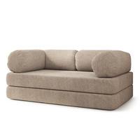 POHOVKA z pěny EIREN s funkcí spaní Buklé látka Béžová - béžová, textil (170/68/80cm) - MASSENO