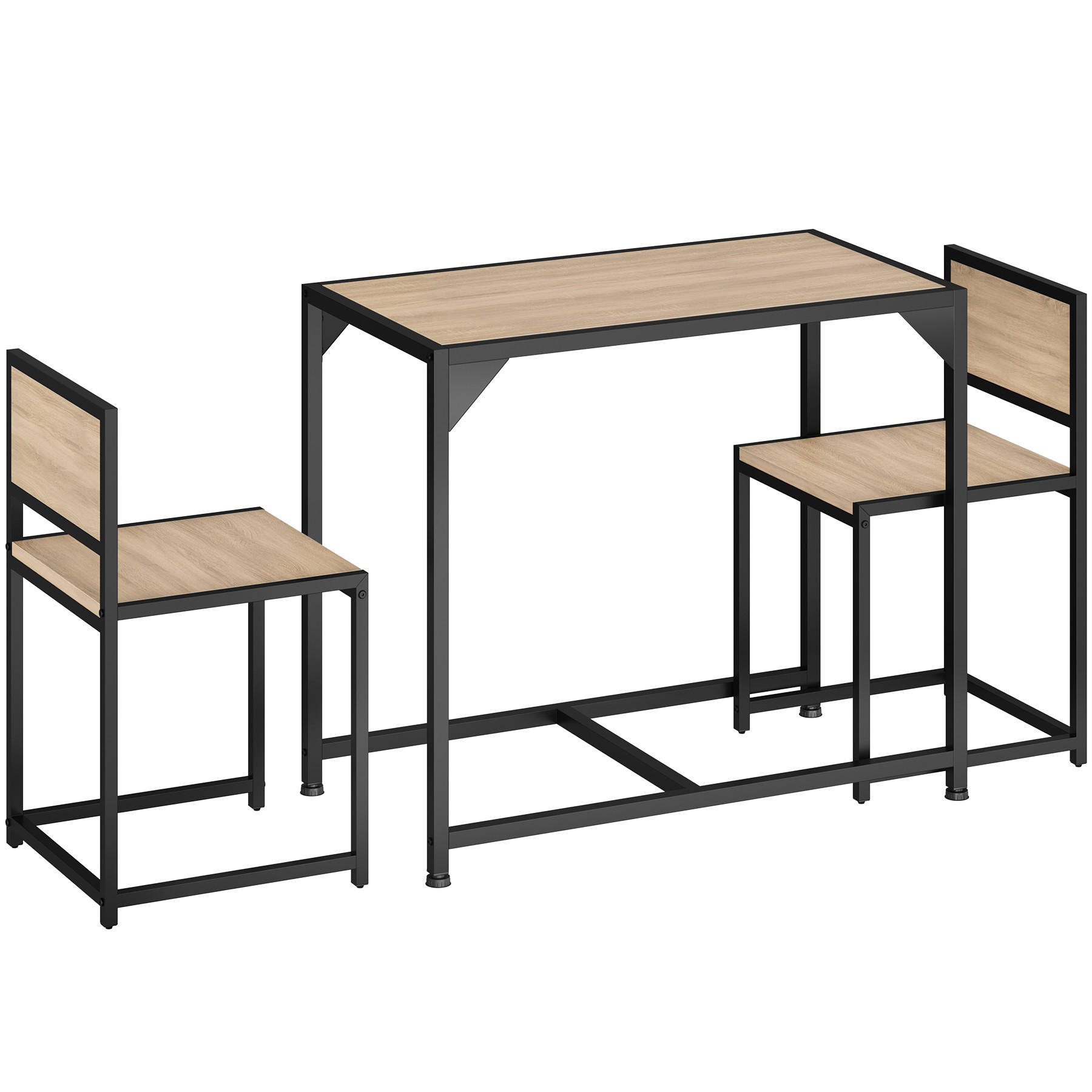 SITZGRUPPE Milton,mit höhenverstellbaren Kunststofffüßen,Industrial Holz hell, Eiche Sonoma - Naturfarben, Holzwerkstoff (48/77/91cm) - tectake