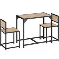 SITZGRUPPE Milton,mit höhenverstellbaren Kunststofffüßen,Industrial Holz hell, Eiche Sonoma - Naturfarben, Holzwerkstoff (48/77/91cm) - tectake