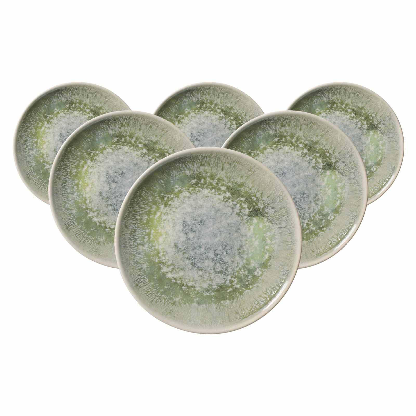 DESSERTTELLER Cecina Jade ø 20,5 cm 6er Set - Beige/Grün, Keramik (20.5cm) - Ritzenhoff Breker