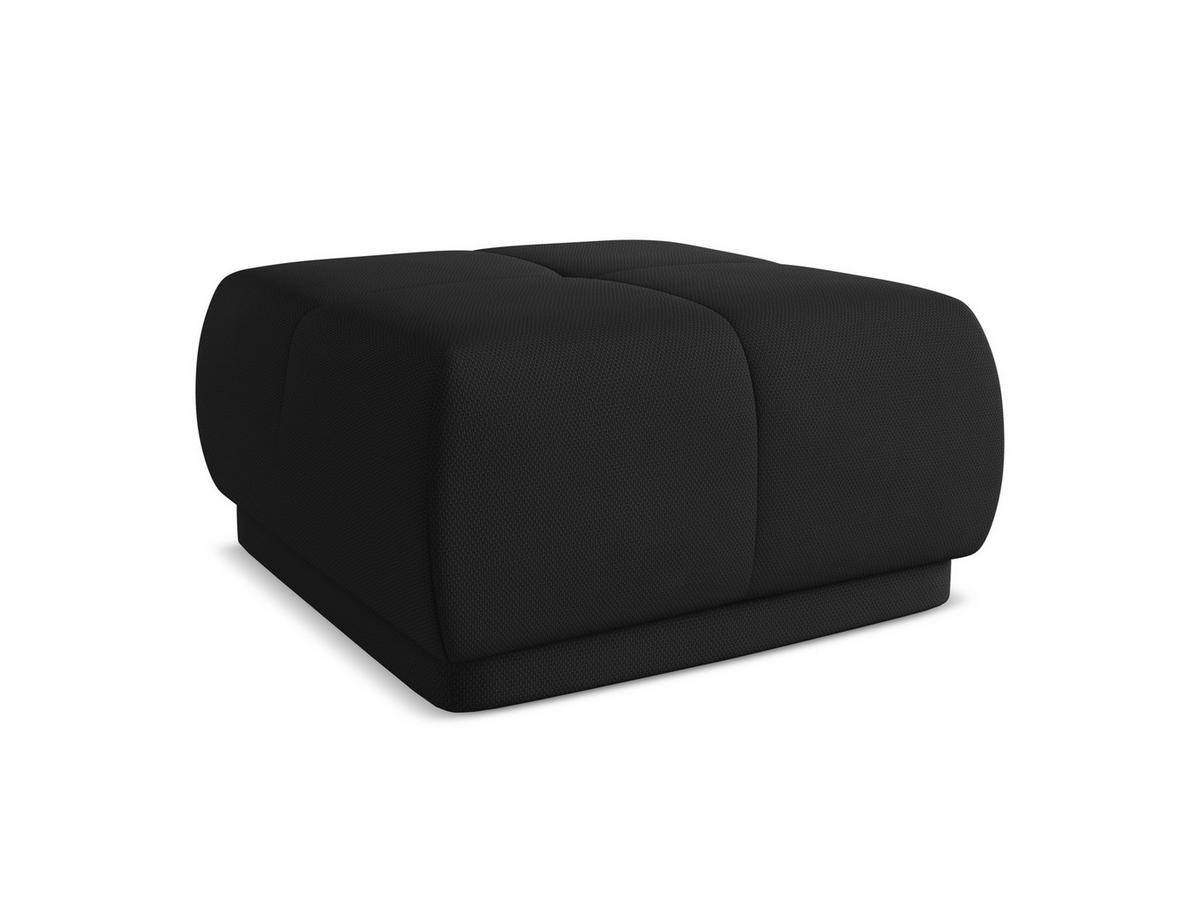 POUF Chenille Stoff Schwarz - Schwarz, Kunststoff/Textil (60/35/60cm) - Makamii