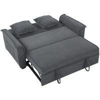 SCHLAFSOFA Polyester Dunkelgrau - Dunkelgrau/Schwarz, Holz/Kunststoff (85/86/168cm) - HOMCOM