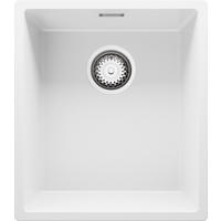 UNTERBAUSPÜLE GRANIT London, 2-er set Weiß 41/47 cm 1 Becken + Ablauf-Set ab 45er Unterschrank - Chromfarben/Weiß, Kunststoff (41/20/47cm) - Primagran