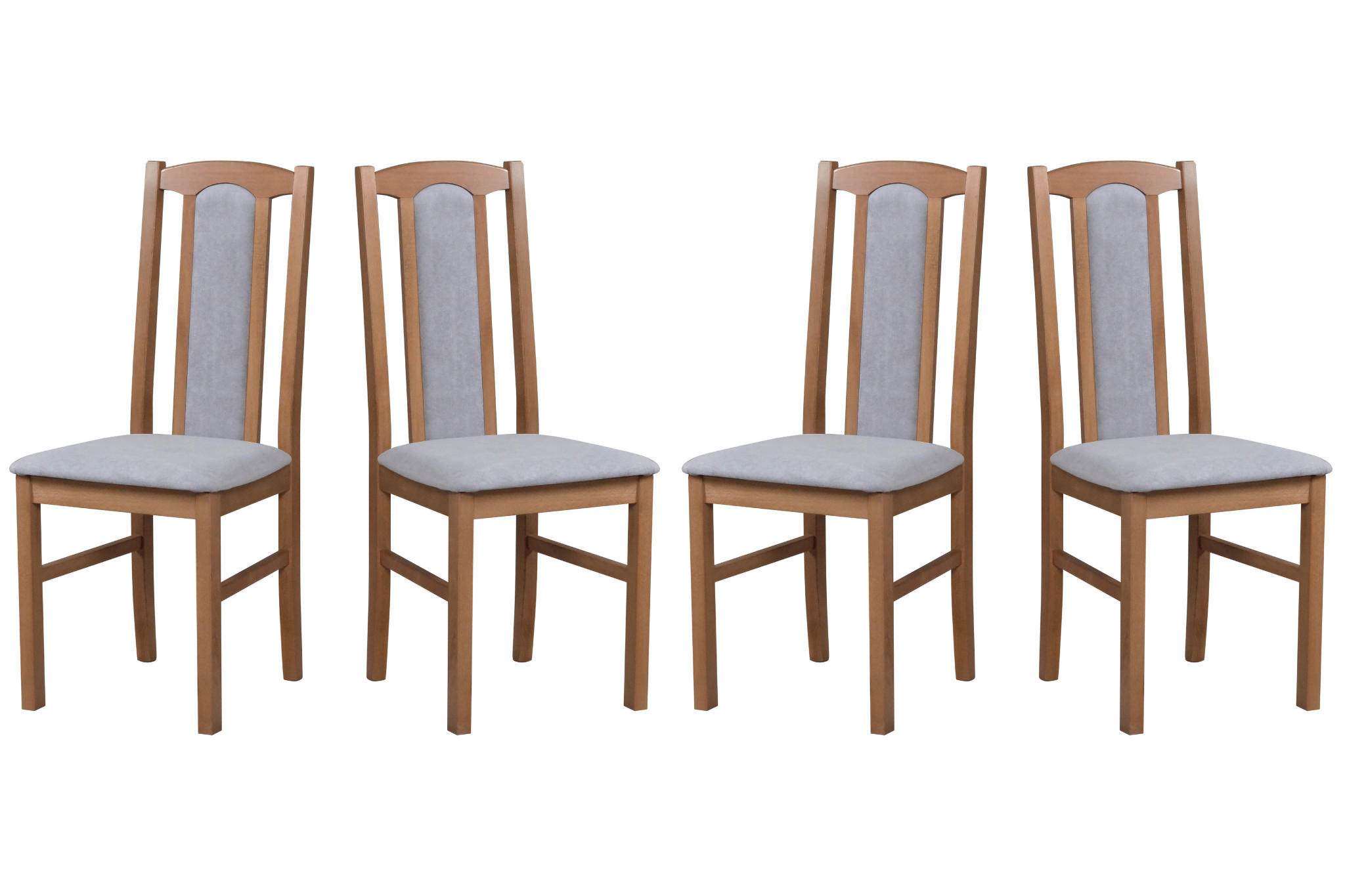 ESSZIMMERSTUHL - Set 4x BOS 7 hell nussbaum, soro 90 - Hellbraun/Cappuccino, Holz (43/96/40cm) - Leaf Design