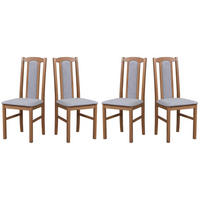 ESSZIMMERSTUHL - Set 4x BOS 7 hell nussbaum, soro 90 - Hellbraun/Cappuccino, Holz (43/96/40cm) - Leaf Design