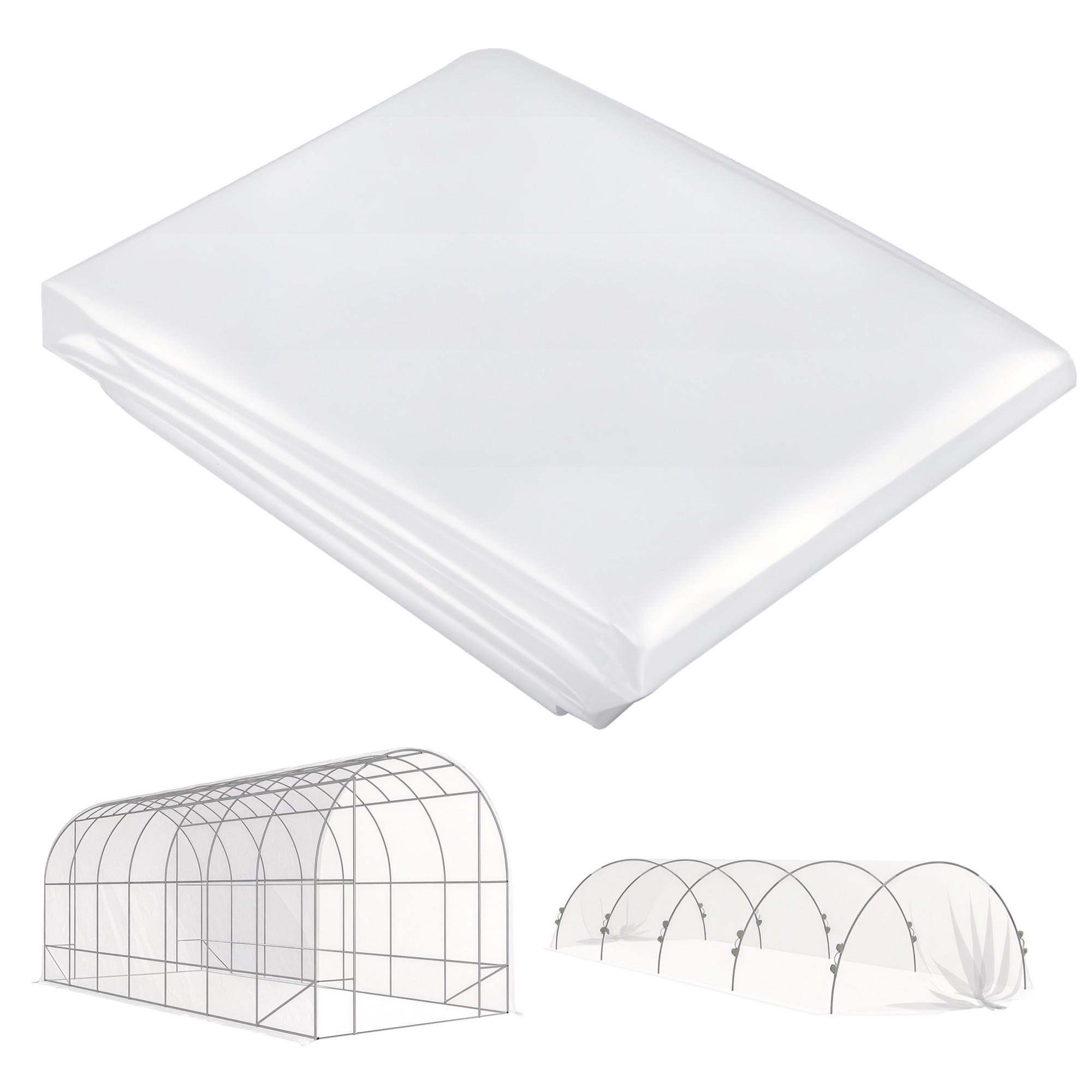 GEWÄCHSHAUSABDECKUNG DE-05727 UV-beständig, wasserdicht Transparent - Transparent, Kunststoff (700/1/800cm) - ComfortXL