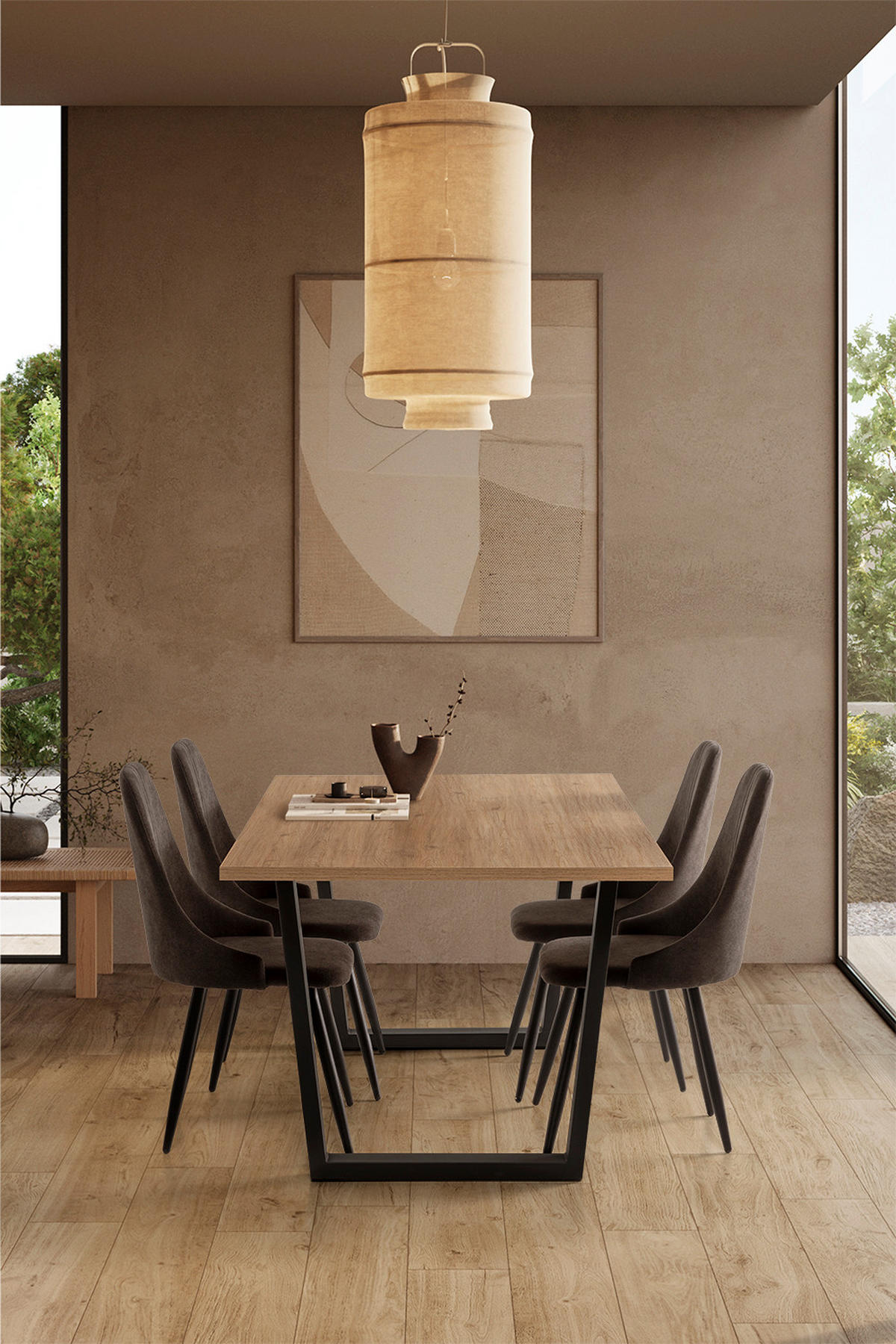 ESSTISCH Francesca Braun 180/100/75 cm - Braun, Keramik (180/100/75cm)