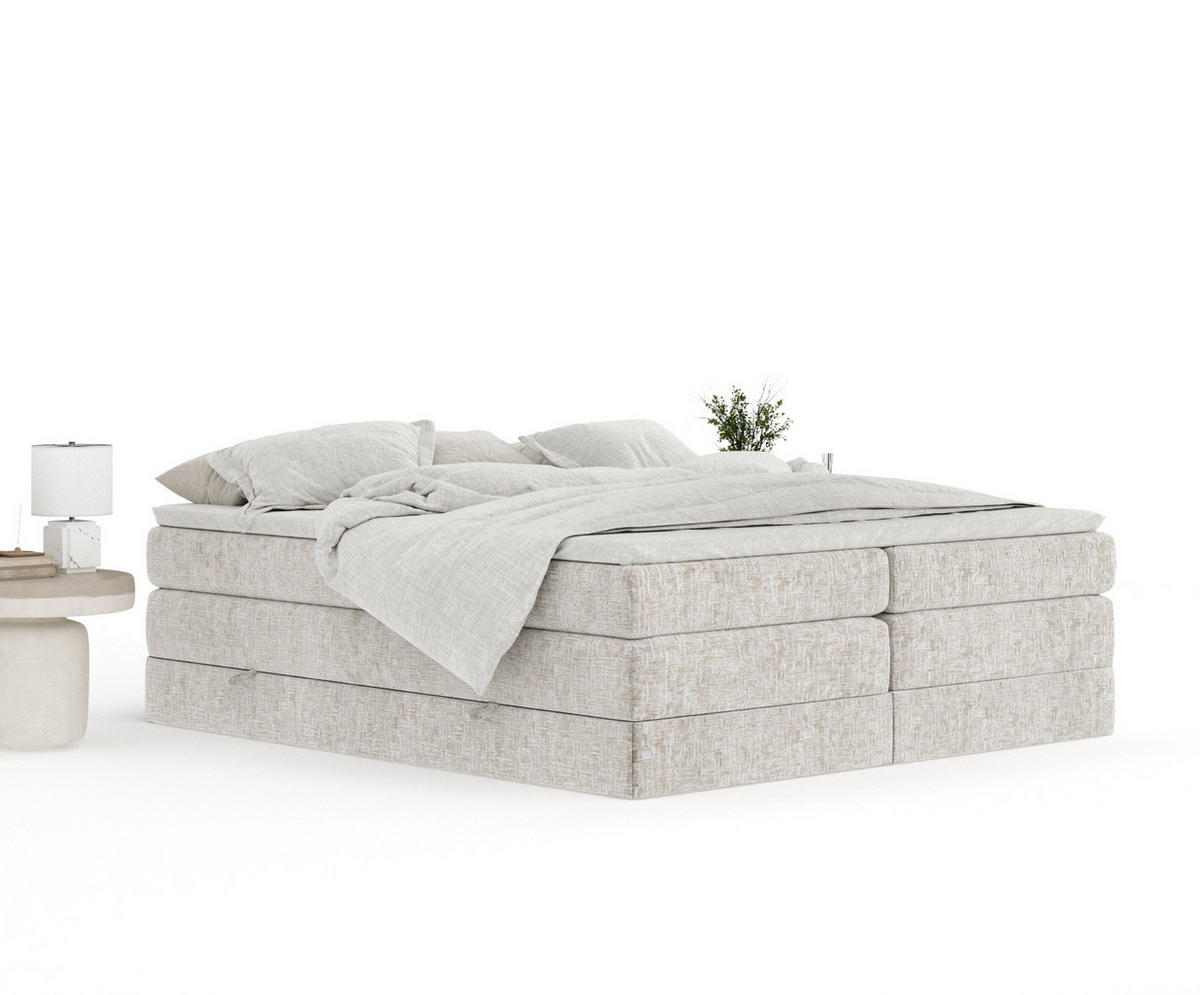 BOXSPRINGBETT Juniper Beige 160/200 cm - Beige/Schwarz, Holz/Holzwerkstoff (160/200cm) - Maison de Reve