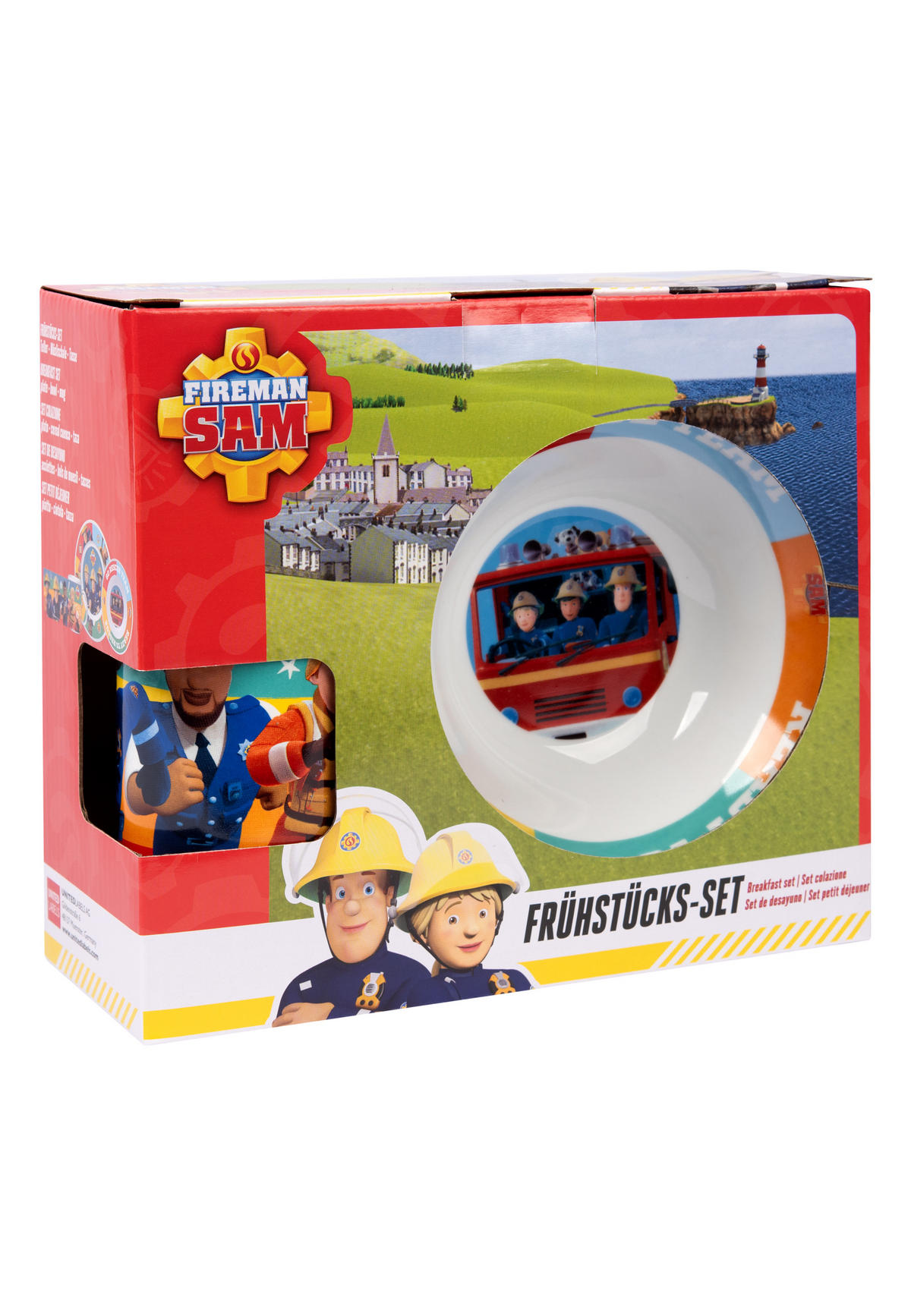 FRÜHSTÜCKSSET Feuerwehrmann Sam Mehrfarbig 3-teilig - Multicolor, Keramik (23.8/11.2/23.3cm) - Chiemsee