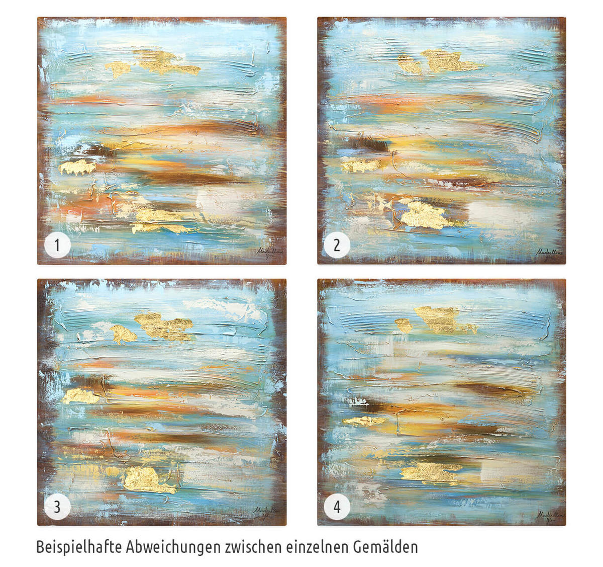 ACRYLBILD HANDGEMALT 60/60 cm - Blau/Braun, Holz/Textil (60/60cm) - KUNSTLOFT