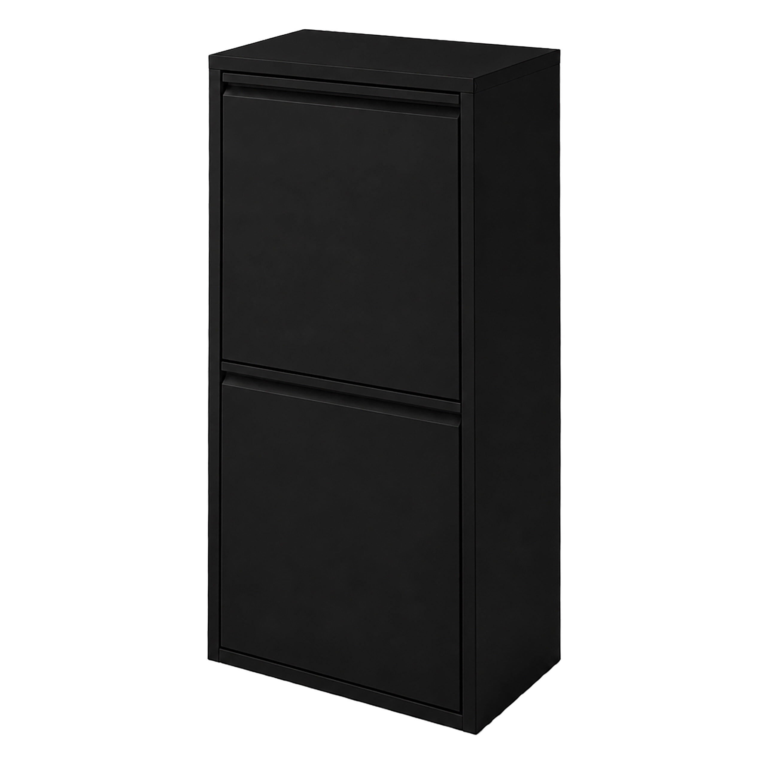 MÜLLEIMER Schwarz 3-Fach 40 l - Schwarz, Kunststoff/Metall (41/93/25cm) - Relaxdays