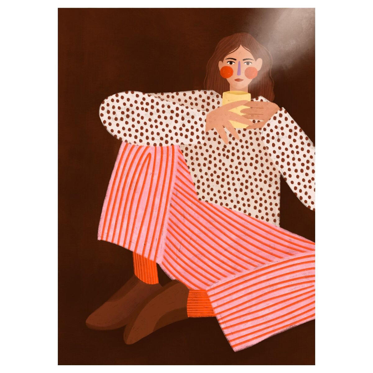 POSTER Bea Muller - Woman With the Cup of Tea - Multicolor, Papier (30/40/0.1cm) - Poster&Frame