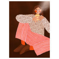 POSTER Bea Muller - Woman With the Cup of Tea - Multicolor, Papier (30/40/0.1cm) - Poster&Frame