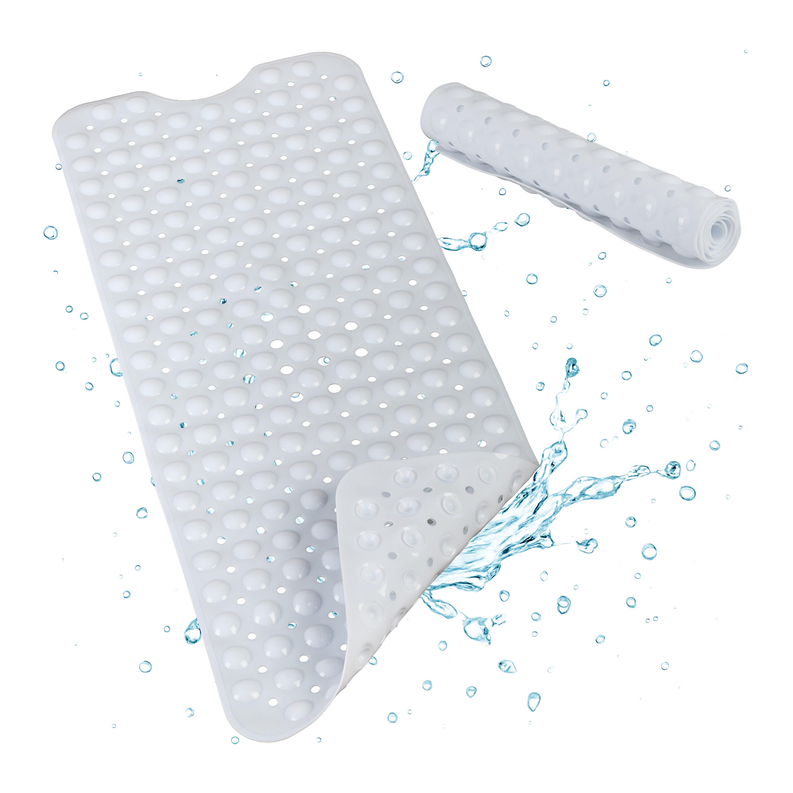 BADEWANNENMATTE - Weiß, Kunststoff (97/39cm) - Relaxdays