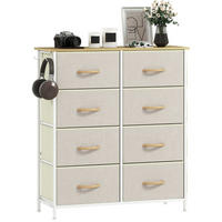 KOMMODE 86/30/94,5 cm mit 8 Schubladen und Seitentaschen in Beige - Beige, Metall (86/94.5/30cm) - BEAOK