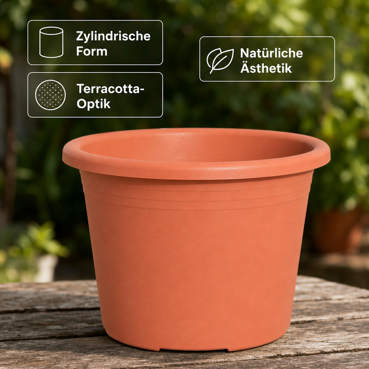 BLUMENTOPF CYLINDRO ca. Ø 45 cm - Terracotta, Kunststoff (45/45cm) - BONI-SHOP