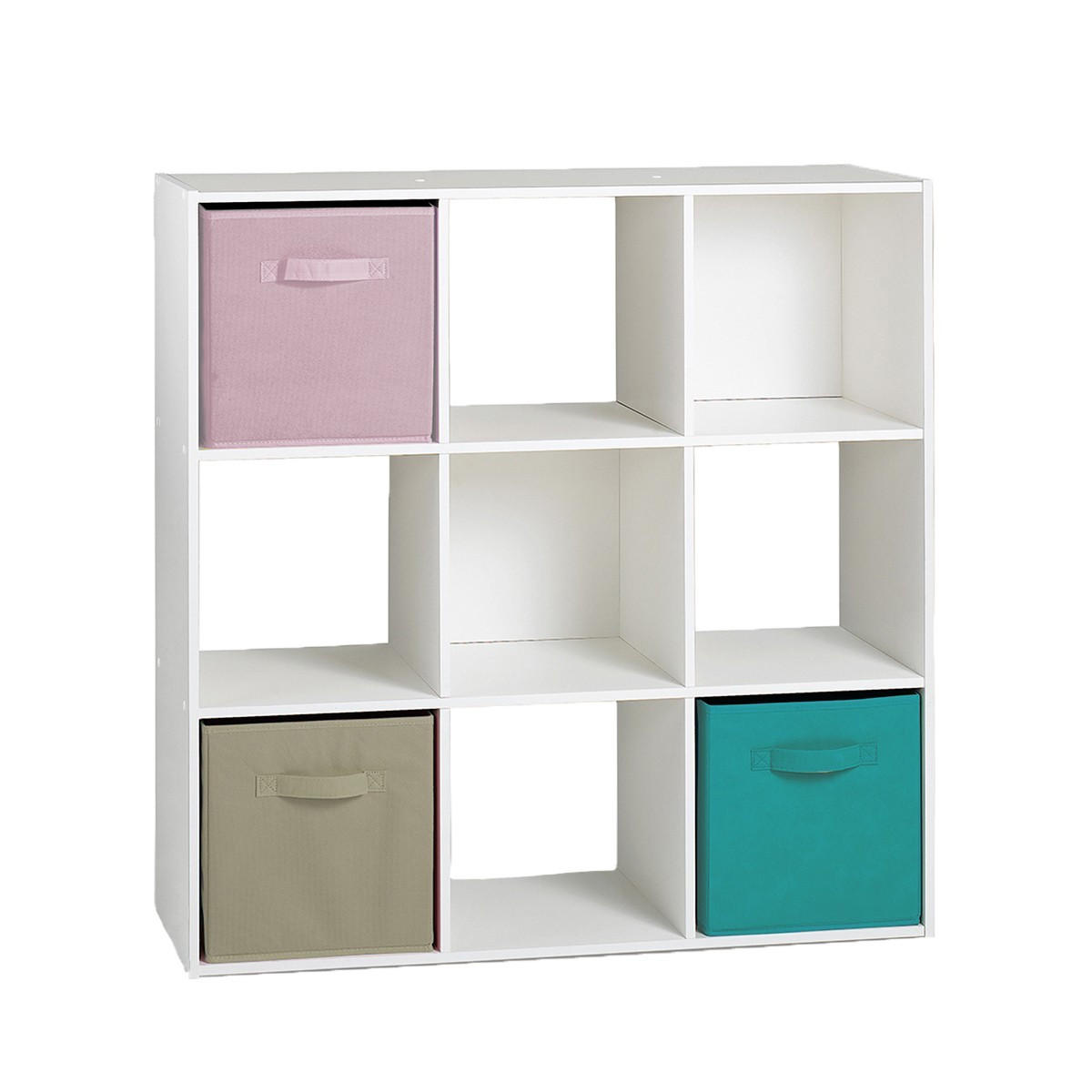 REGAL mit 9 Fächern - Weiß, Holzwerkstoff (29.5/92.5/92.5cm) - Calicosy