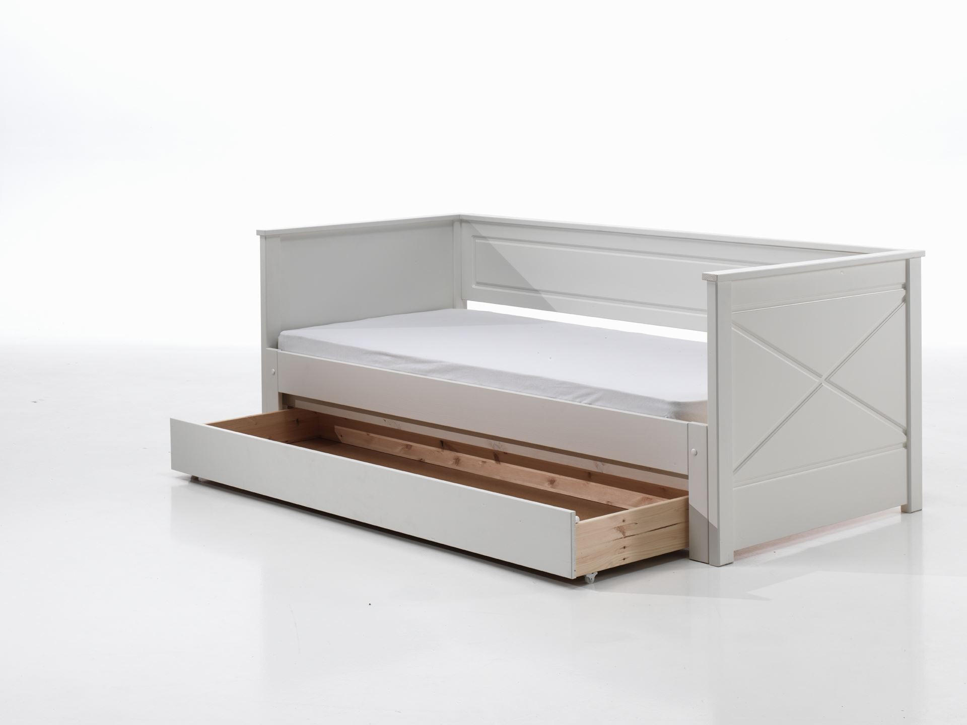 AUSZIEHBETT Katie 209x80x100 aus Massivholz+MDF in Weiß - Weiß, Holz (90/200cm) - 58aufmkessel